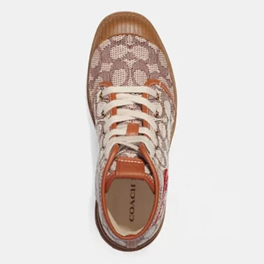 💋Coach X Tom Wesselmann Trooper Mid Top Boot In Signature Jacquard - Picture 5 of 12